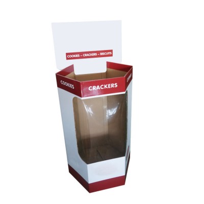 Hot Sale Customized Cardboard Dump Bin Display Various Geometric Shapes Bin Display with Clear Windows