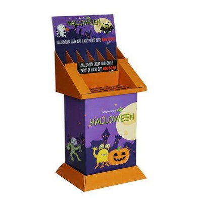 Seasonal Promotion Cardboard Display Custom Halloween Paper Stand Floor Display Rack